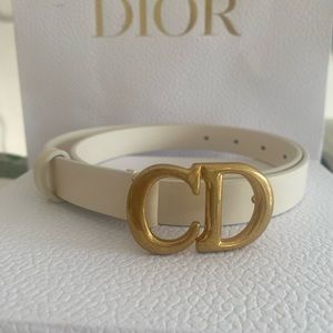 NWOT DIOR SADDLE BELT WHITE